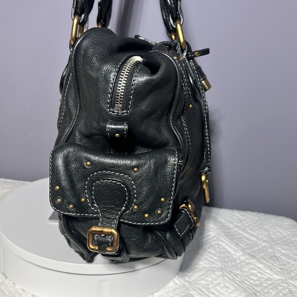 SOLD EUC Chloe’ Paddington Large black leather purse with lock and key - Picture 7 of 17